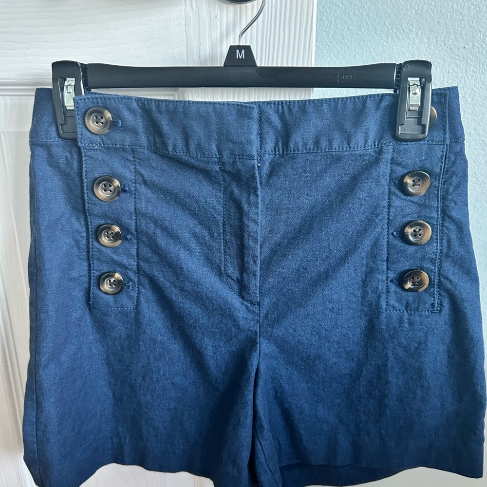 Ann Taylor Navy Blue Buttoned Women's Shorts
